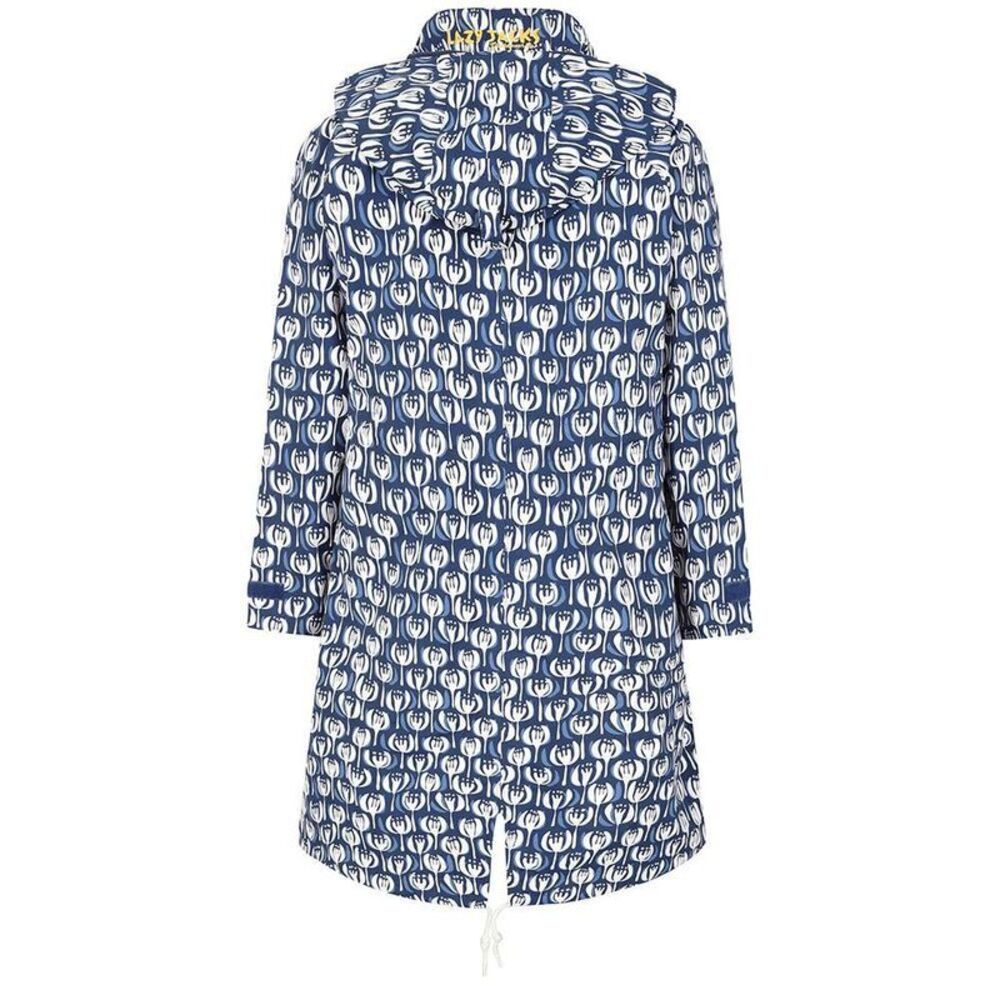 Lazy Jacks Womens/Ladies Pod Long Length Waterproof Jacket / Navy/White